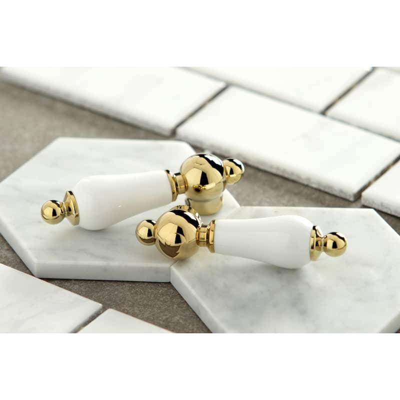 Kingston Brass Governor Deck Mount Widespread Kitchen Faucet with Brass Sprayer
