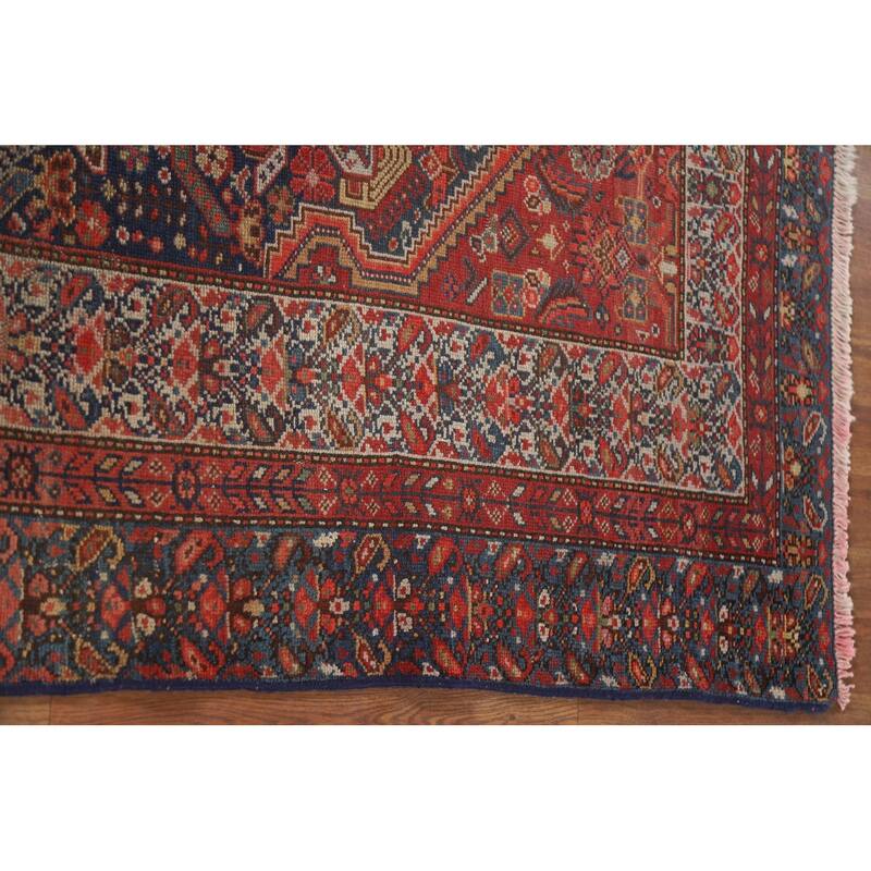 Pre-1900 Antique Bakhtiari Persian Area Rug Handmade Wool Carpet - 4'8"x 6'1"