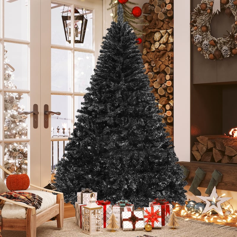 6/7.5FT Halloween Black Spruce Artificial Christmas Tree - 6 Foot