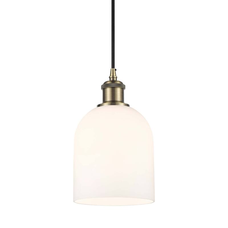 Innovations Lighting 516-1P-10-6 Bella Pendant Bella 6" Wide Mini - Antique Brass / Glossy White