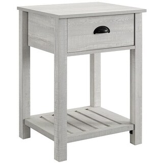 Walker Edison Farmhouse Square Side Accent Table Set-Living-Room ...