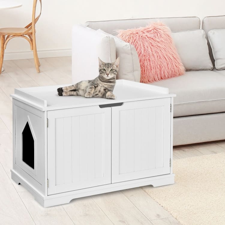 Multifunctional Cat House with Double Doors and Extra Countertop Space