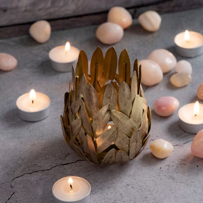 Votive Dia 3.75" Gold Crackle- ST - GOLD CRACKLE