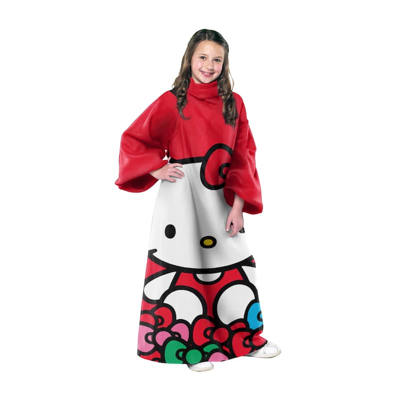 Sanrio Hello Kitty Smitten Silk Touch Comfy Throw Blanket with Sleeves