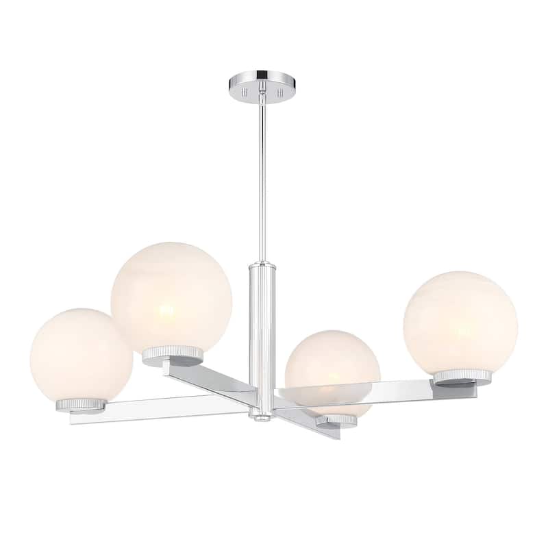 Bellevue SHCH52830 4 Light 38" Wide Chandelier with Strié Glass Shades