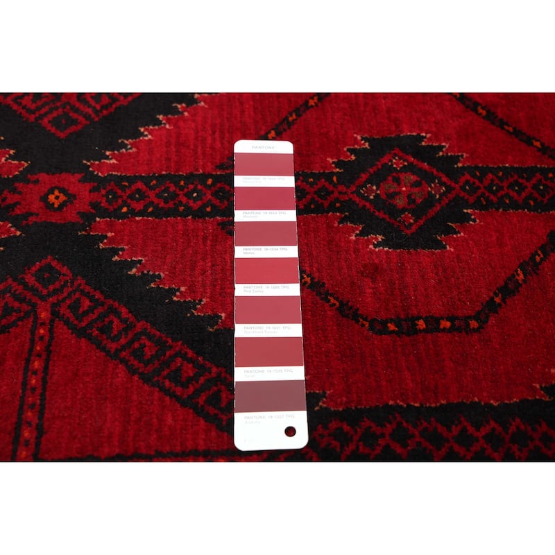 ECARPETGALLERY Hand-knotted Teimani Red Wool Rug - 3'7 x 7'7