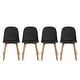 preview thumbnail 1 of 71, Set of 4 Plastic Dining Side Chair Wood For Event Kitchen Office Event Garden Patio Cafe Indoor Outdoor Black