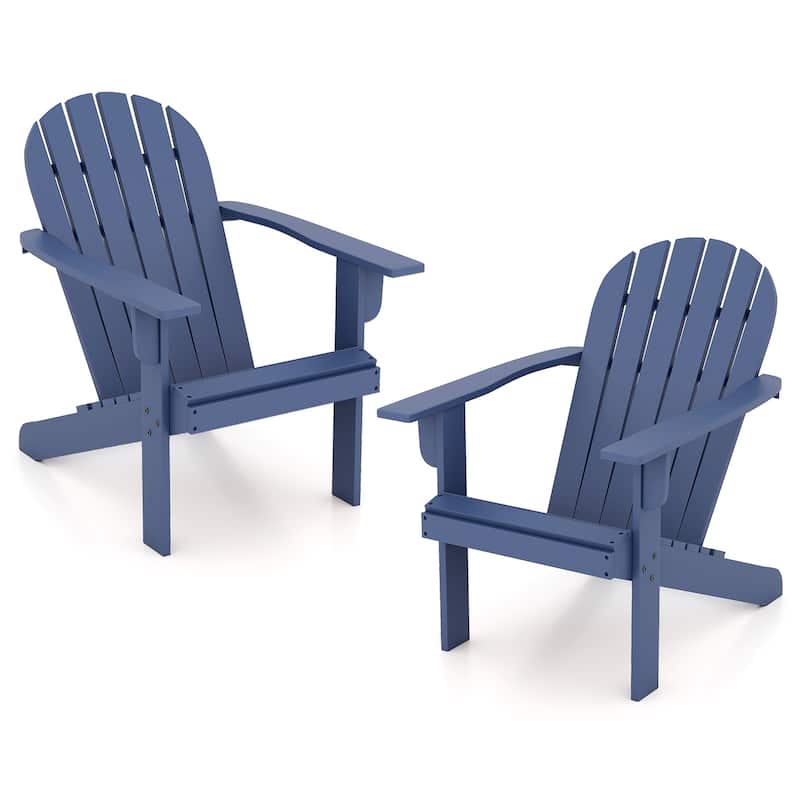 Gymax 4PCS Patio Adirondack Chair w/ Inclined Seat High Backrest &