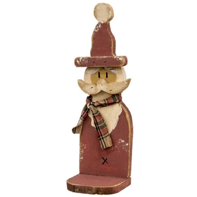 Rustic Wood Santa Jar Candle Sconce for Holiday Decor Farmhouse Wall Hanging Ornament