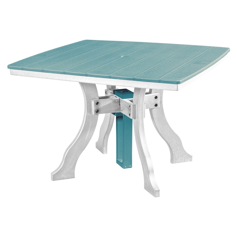 American Furniture Classics Dining Height Square Table , Made in the USA - Aruba Blue on White