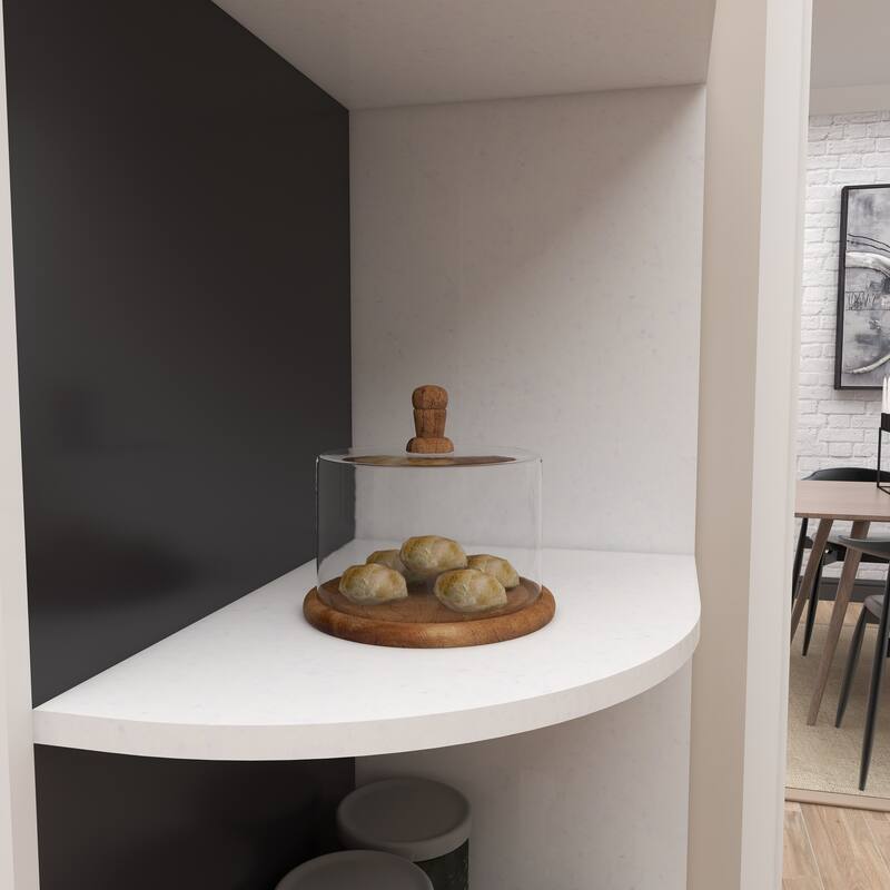 Brown Glass Cake Stand with Glass Lid - 8 x 8 x 6 Round