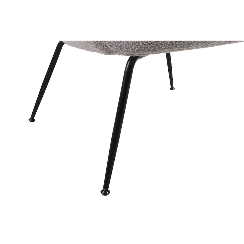 Modern Sherpa Chairs Accent Armchairs for Living Dining Room, Upholstered Chairs with Black Metal Legs, Comfy and Soft Chairs
