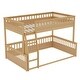 preview thumbnail 21 of 25, Full XL over Queen Bunk Bed with Ladder and Guardrails, Solid Pine Wood Frame