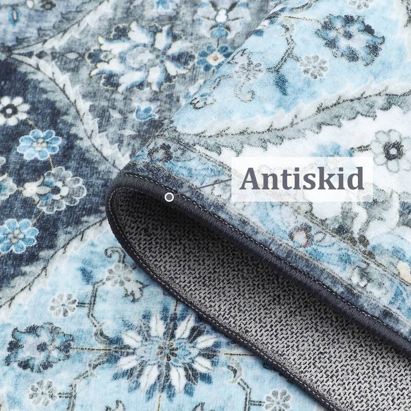 Rugs for Living Room Vintage Oriental Trellis Area Rug Soft Non Slip Low Pile Accent Rugs for Dining Room Office