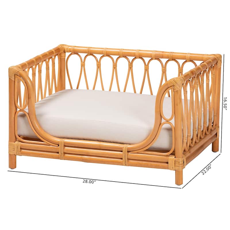 Kierra Bohemian Honey Rattan Pet Bed