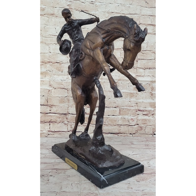 Bronco Twister By Frederic Remington Western Cowboy Bronze Statue Sculpture 20 Inches X 20 Inches