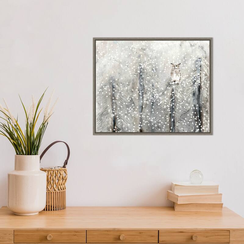Snowy Habitat I (Owl) by Alicia Ludwig Framed Canvas Art