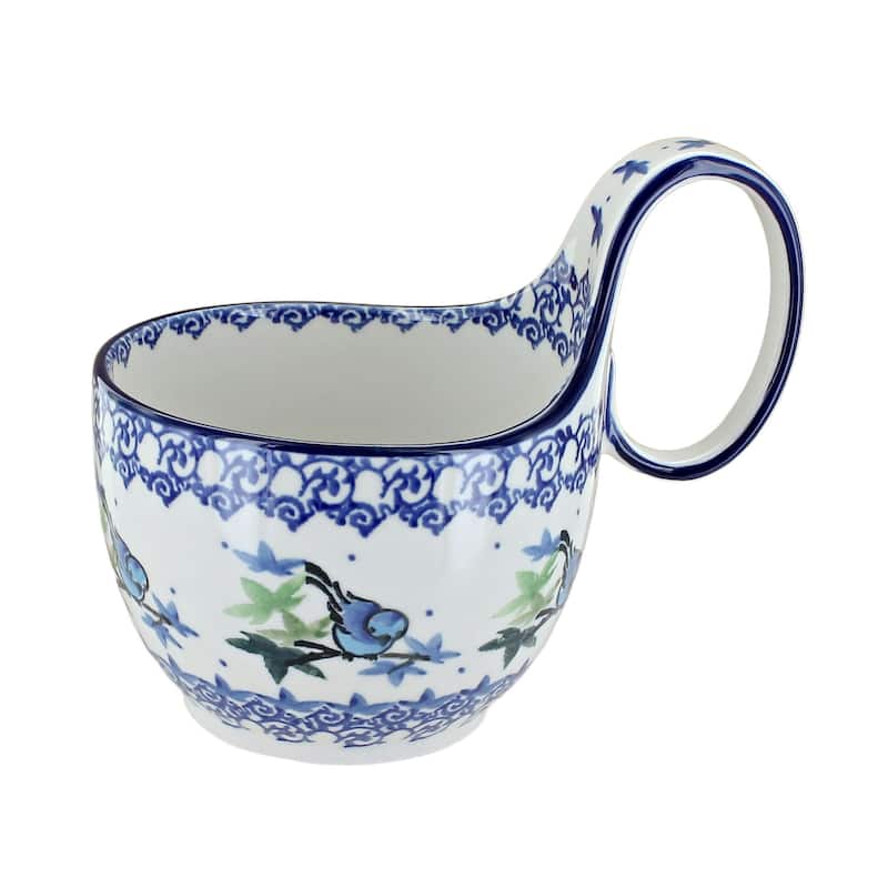 Blue Rose Polish Pottery 845 Ceramika Artystyczna Soup Mug