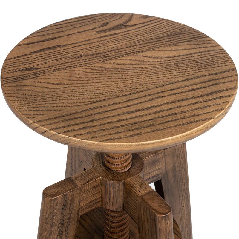 Oak Wood Adjustable Bar Counter Stool