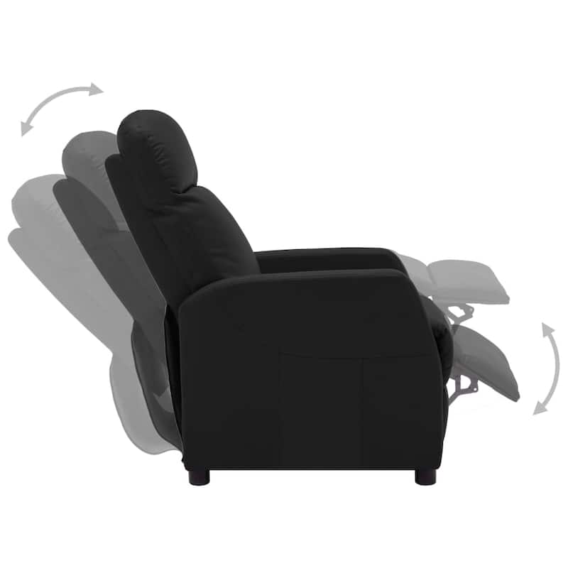 vidaXL Reclining Chair Black Faux Leather - 25.6" x 37.4" x 41.3"
