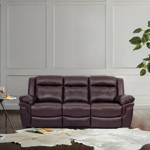 Marcel Manual Reclining Sofa in Dark Brown Leather