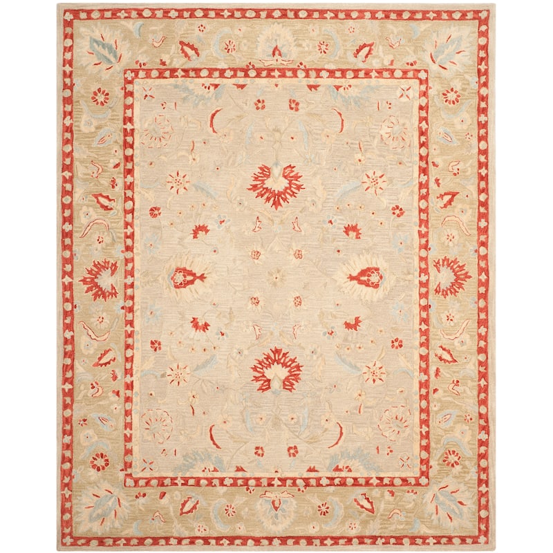 SAFAVIEH Handmade Anatolia Evlalia Traditional Oriental Hand-spun Wool Rug - 11' x 15' - Ivory/Green