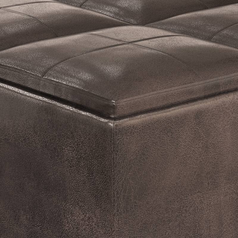 Square Coffee Table Storage Ottoman