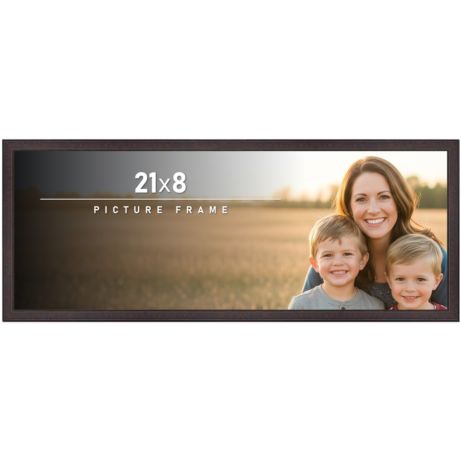 21x8 Frame Brown Solid Wood Picture Frame - Complete Modern Photo