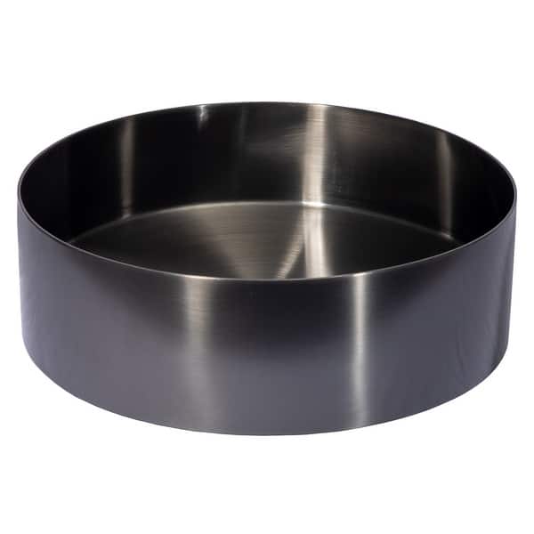 slide 2 of 7, Round 15-in Stainless Steel Vessel Sink in Black with Drain