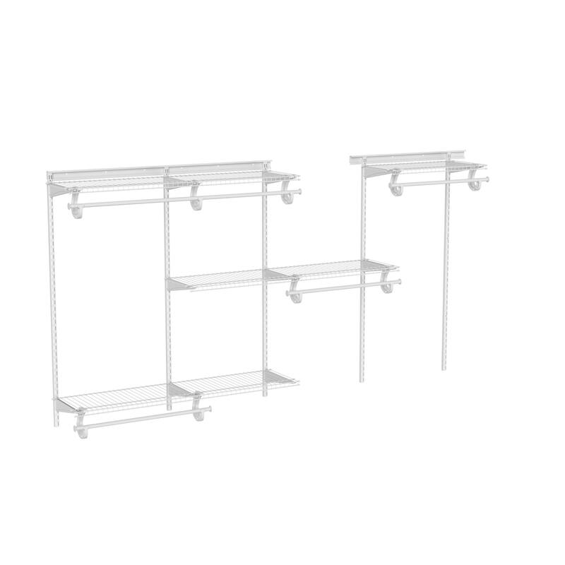 ClosetMaid ShelfTrack 60-96 Inch Wide Wire Closet Organizer - White