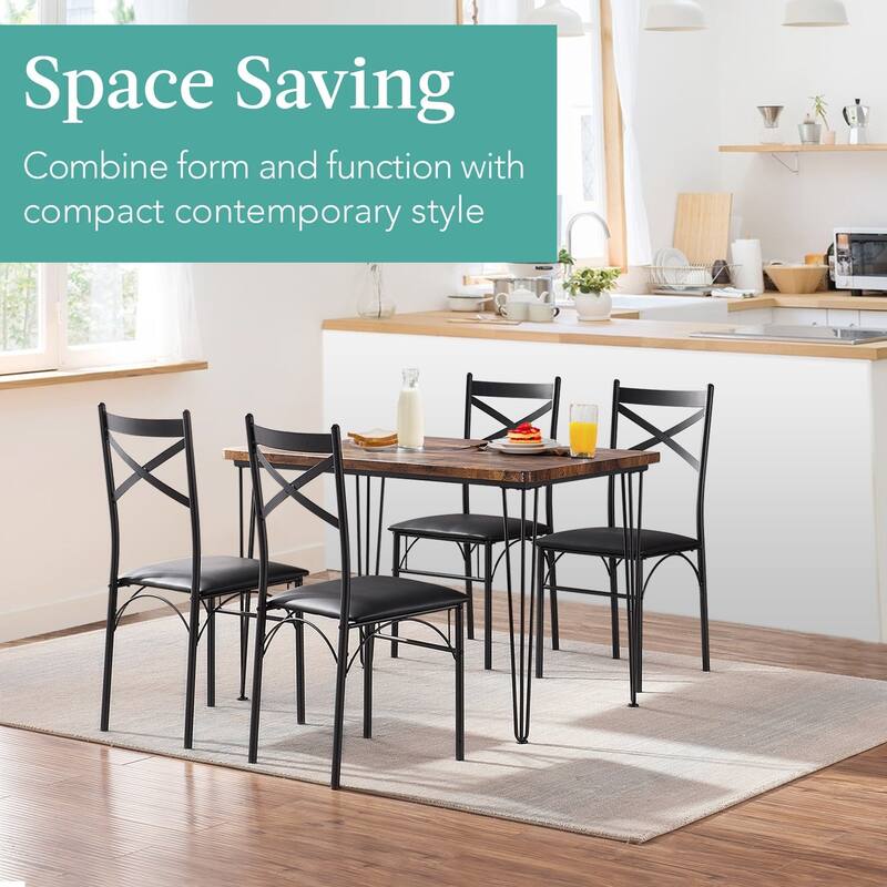 Javlergo Dining Table Set for 4, Wood Table and 4 Chairs (5-Piece) for Home Kitchen Breakfast Nook