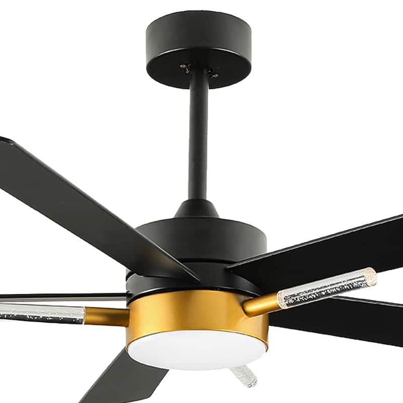 42 Inch Ceiling Fan with Light Remote 3 Crystal Rod and Dimmable Quiet Motor