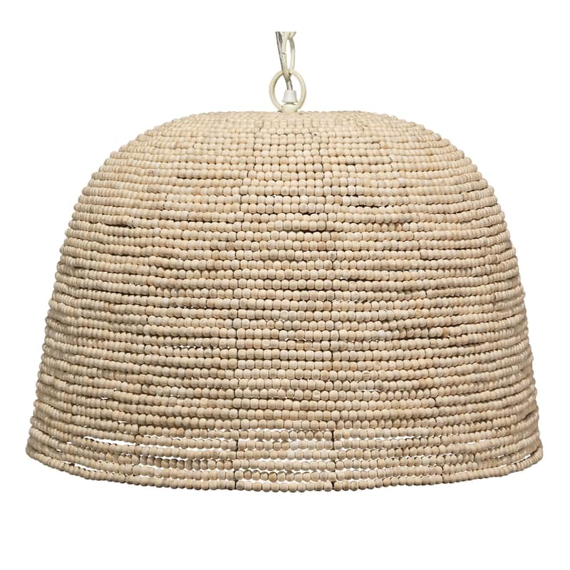 Jamie Young High Tide Wood Beaded 1-Light Pendant - 60 Max Wattage; 120 Volts