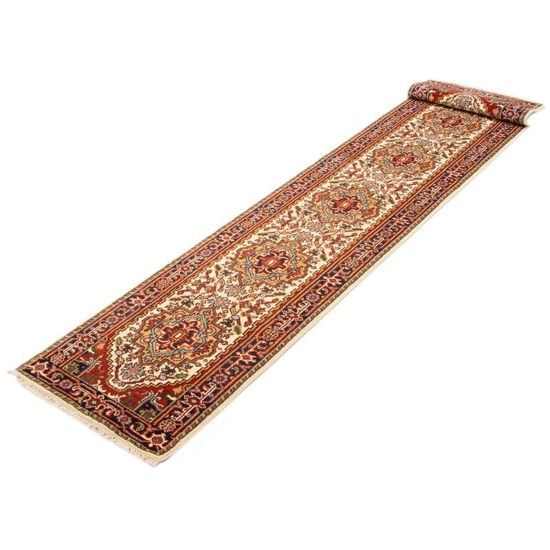 ECARPETGALLERY Hand-knotted Serapi Heritage Cream Wool Rug - 2'7 x 17'9