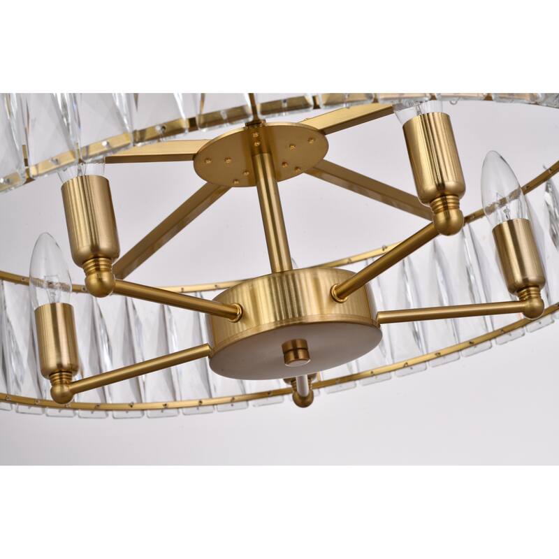 5-Light Gold Chandelier With Clear Crystals