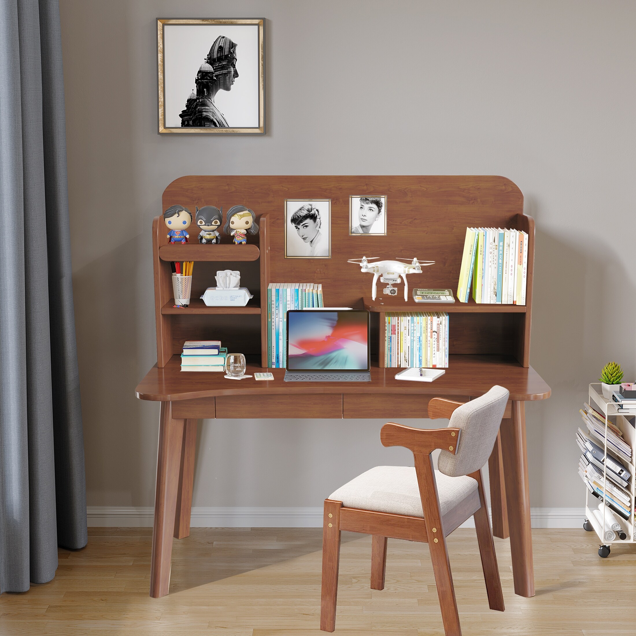 Kids Desk with Chair Student Desk Multi Tier Organizer Solid Wood Bookshelf with Drawers On Sale Bed Bath Beyond 41147951
