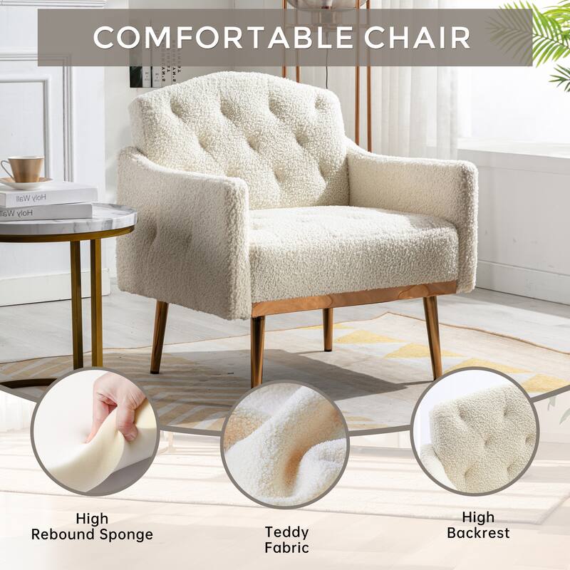 Tufted Decorative Fabric Armchair