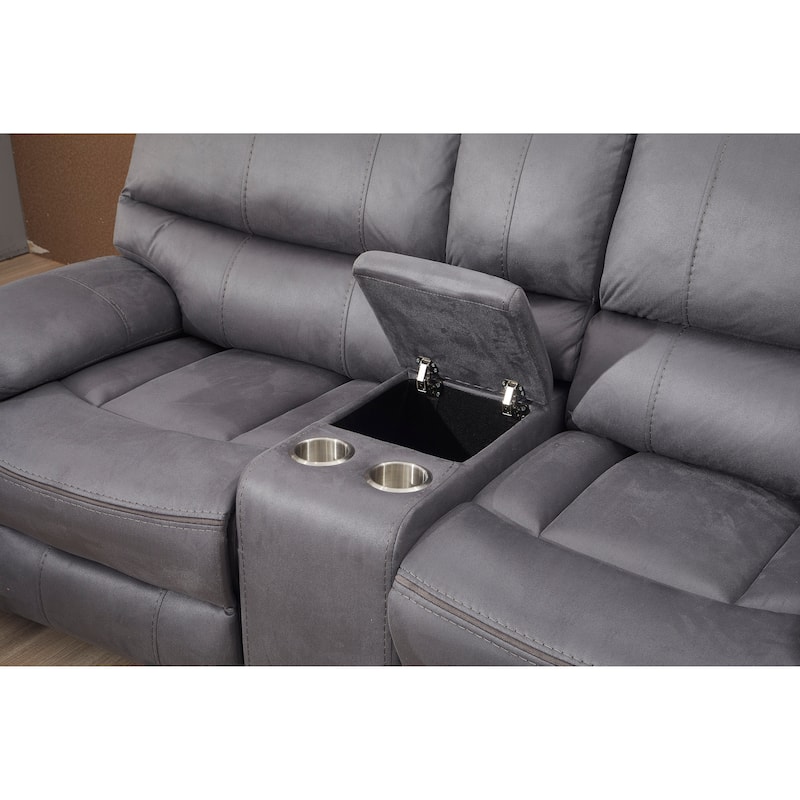 Betsy Furniture 3 Piece Microfiber Reclining Living Room Set, Sofa, Loveseat and Chair