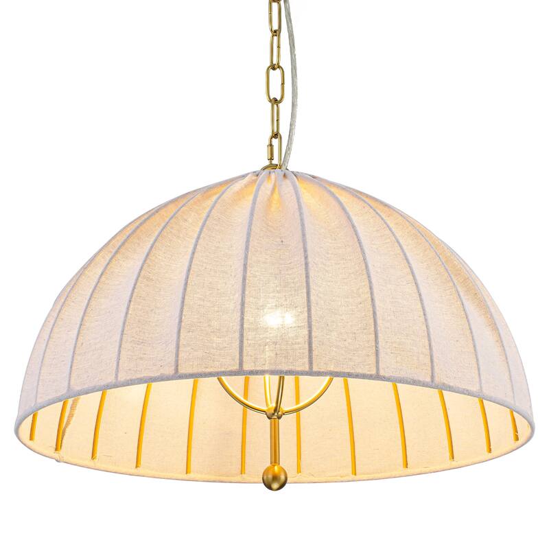 19.69" 1-Light Modern Hanging Pendant Light Fabric Shade Living Space - Dia.20-in