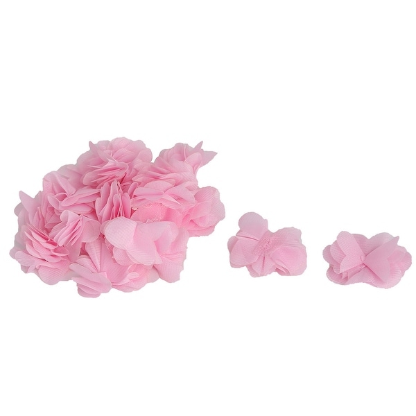 Boutique Fabric Artificial Handcraft Meshy Decorative Flower Pink 20 PCS