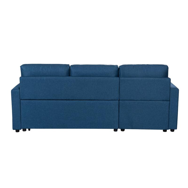 Upholstered Sleeper Sectional Sofa with Storage Chaise