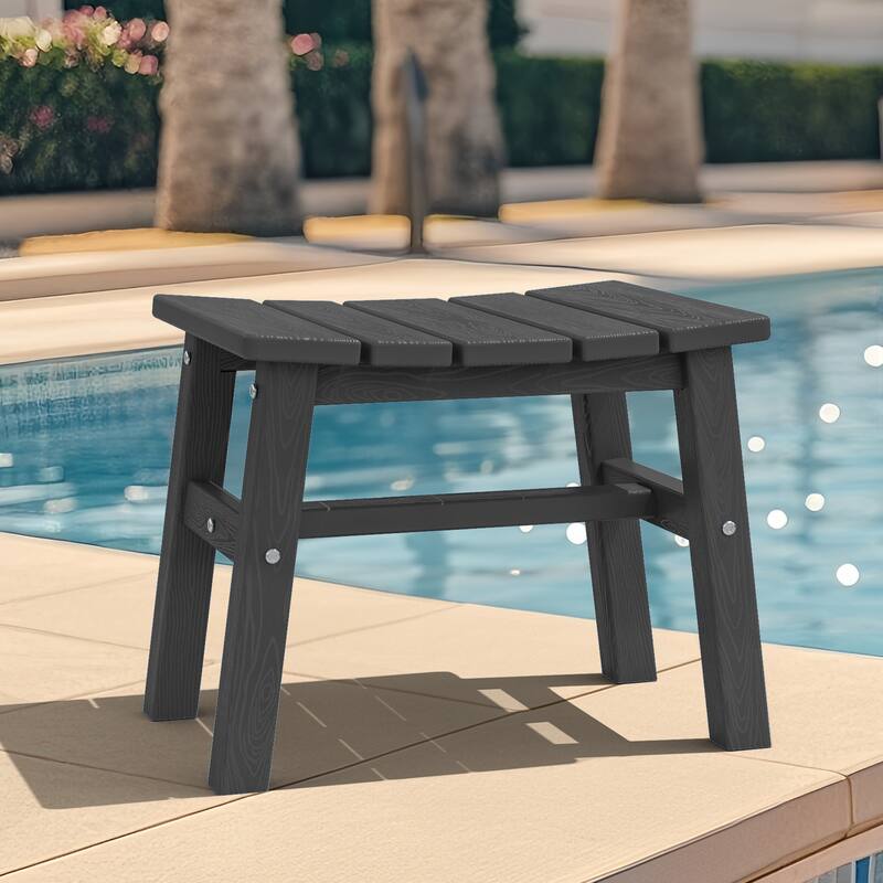 Outdoor Patio HDPE Ottoman Footstool, Extra Seat