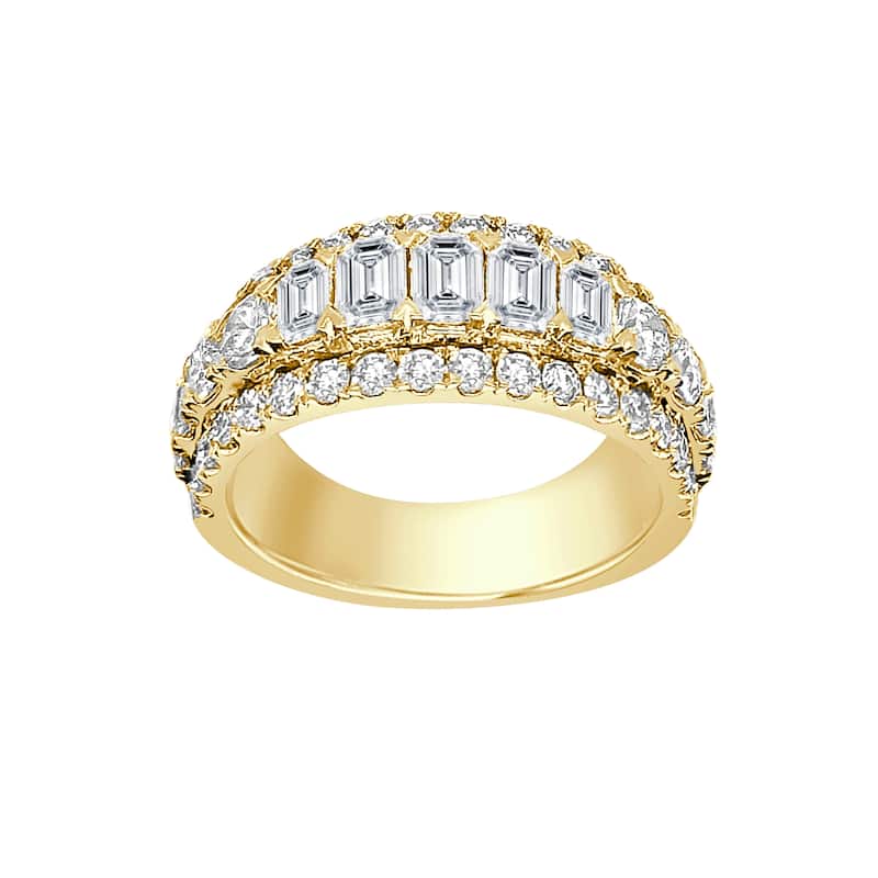 Auriya 14k Gold Lab Grown Emerald-Cut and Round Diamond Band 3.70 ct. tw. (F-G, VS)