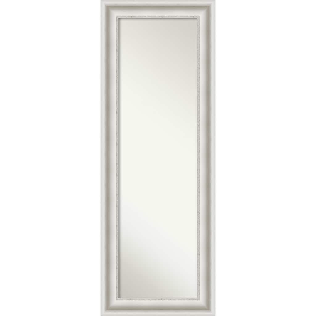 Non-Beveled Full Length On The Door Mirror - Parlor Frame - Parlor White - Outer Size: 20 x 54 in