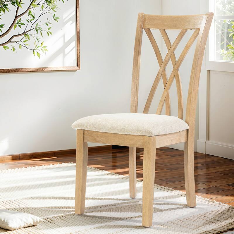 2PCS Rubberwood Legs Dinging Chairs