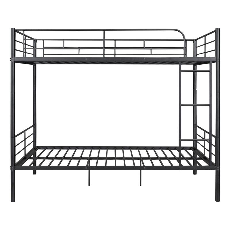Full Over Full Metal Bunk Bed with Sturdy Iron Frame, Space-Saving Design for Kids and Teens