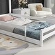 preview thumbnail 6 of 7, Twin Size Montessori Floor Bed with Fences, Modern Twin Kids Bed with House-shaped Headboard, Wood Twin Bed Frame for Girls,Boys