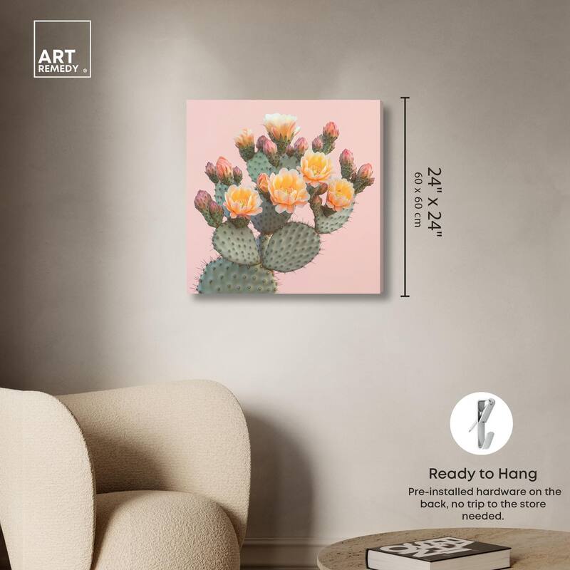 Pink and Prickly Canvas by Art Remedy, Gallery Wrapped