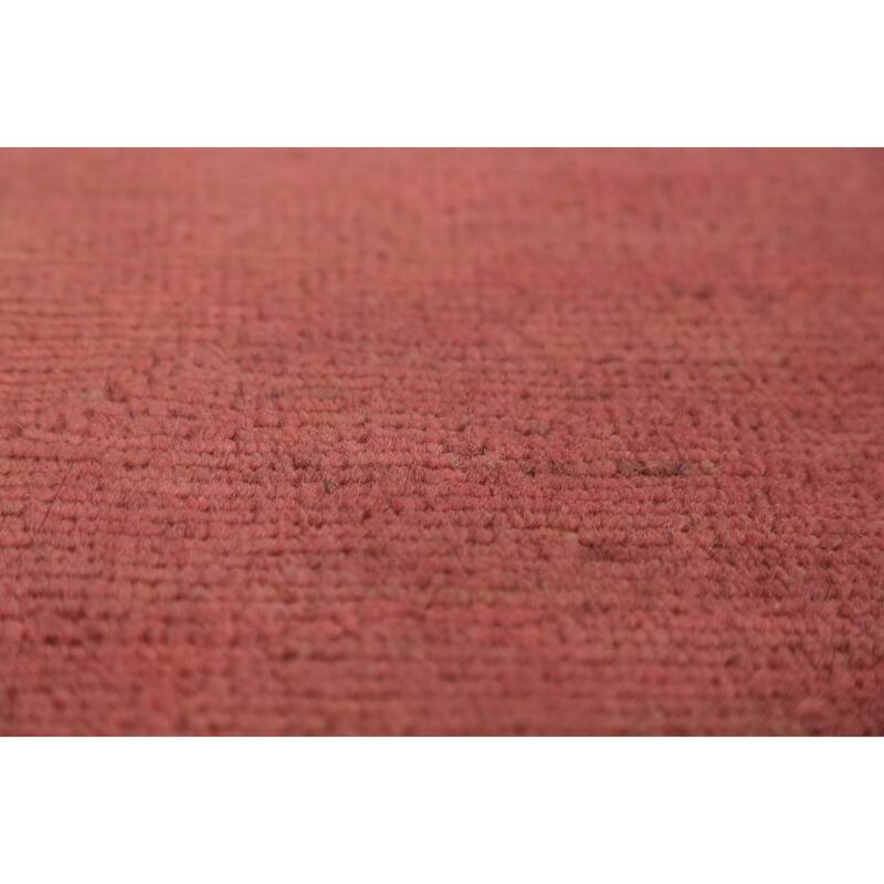 Light Pink Modern Gabbeh Runner Rug Hand-Knotted Wool Carpet - 2'10" x 9'8"