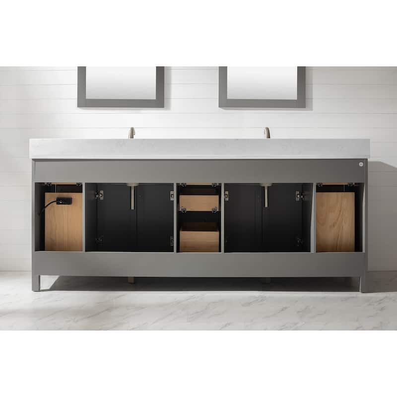 Valentino 84" Double Vanity in Grey